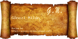 Gönczi Milán névjegykártya
